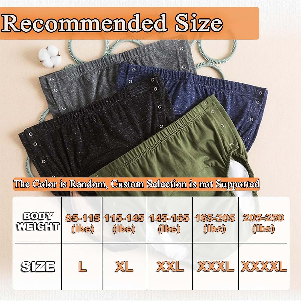 Mkkbob Adult Cloth Diapers Leakproof Incontinence Panties XXXX-Large