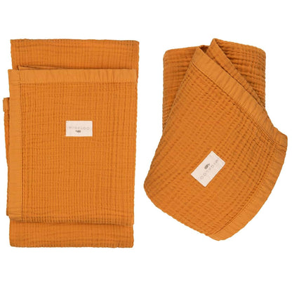 Migaloo Muslin Swaddle Blanket, Tangerine 4-Layer Cotton (photo 3)