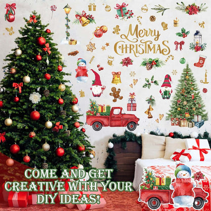 Cholemy Christmas Tree Wall Decal Stickers 4 Sheet Set