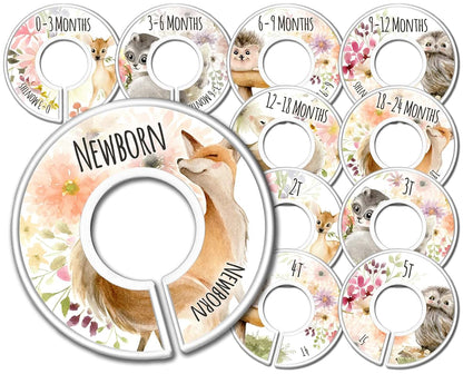 Woodland Creatures Closet Dividers Set of 11 for Baby Girl Nursery Storage