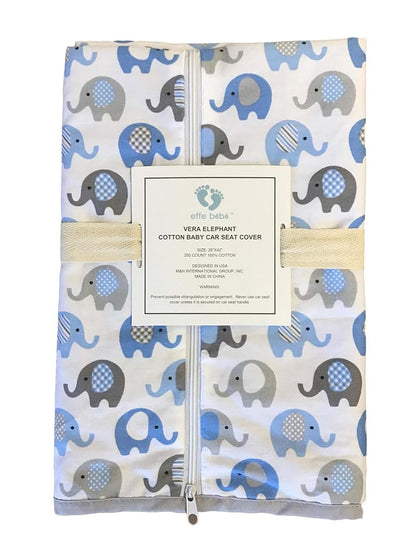MELKESDE Vera Elephant 100% Breathable Cotton Baby Car Seat Cover (photo 3)