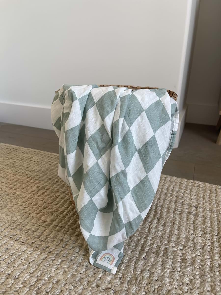 Muslin Swaddle Blankets for Newborns | Large Receiving Wrap (47 x 47 inches)