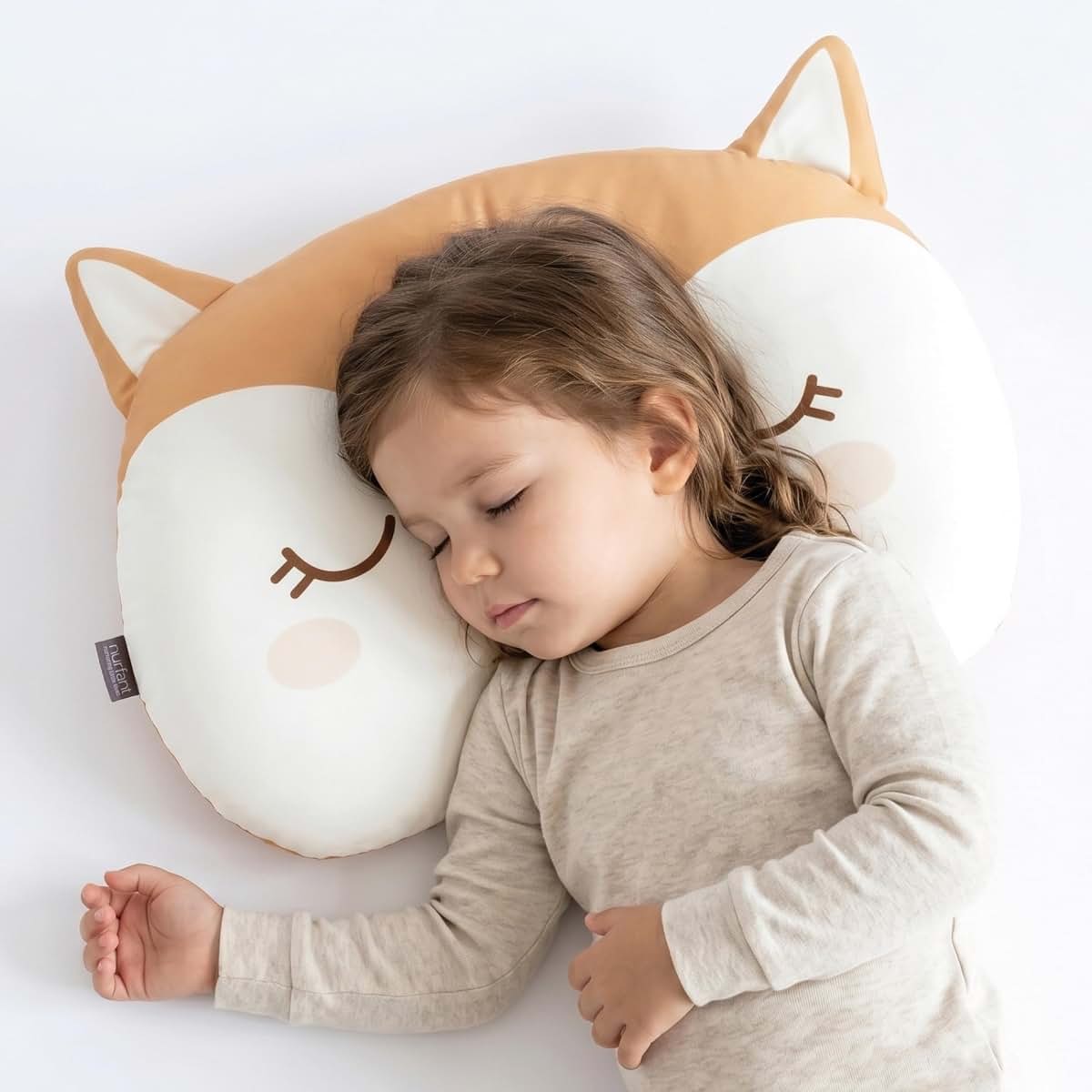 Nurfant Toddler Pillow - Organic Cotton Ergonomic Pillow for Ages 2 to 6