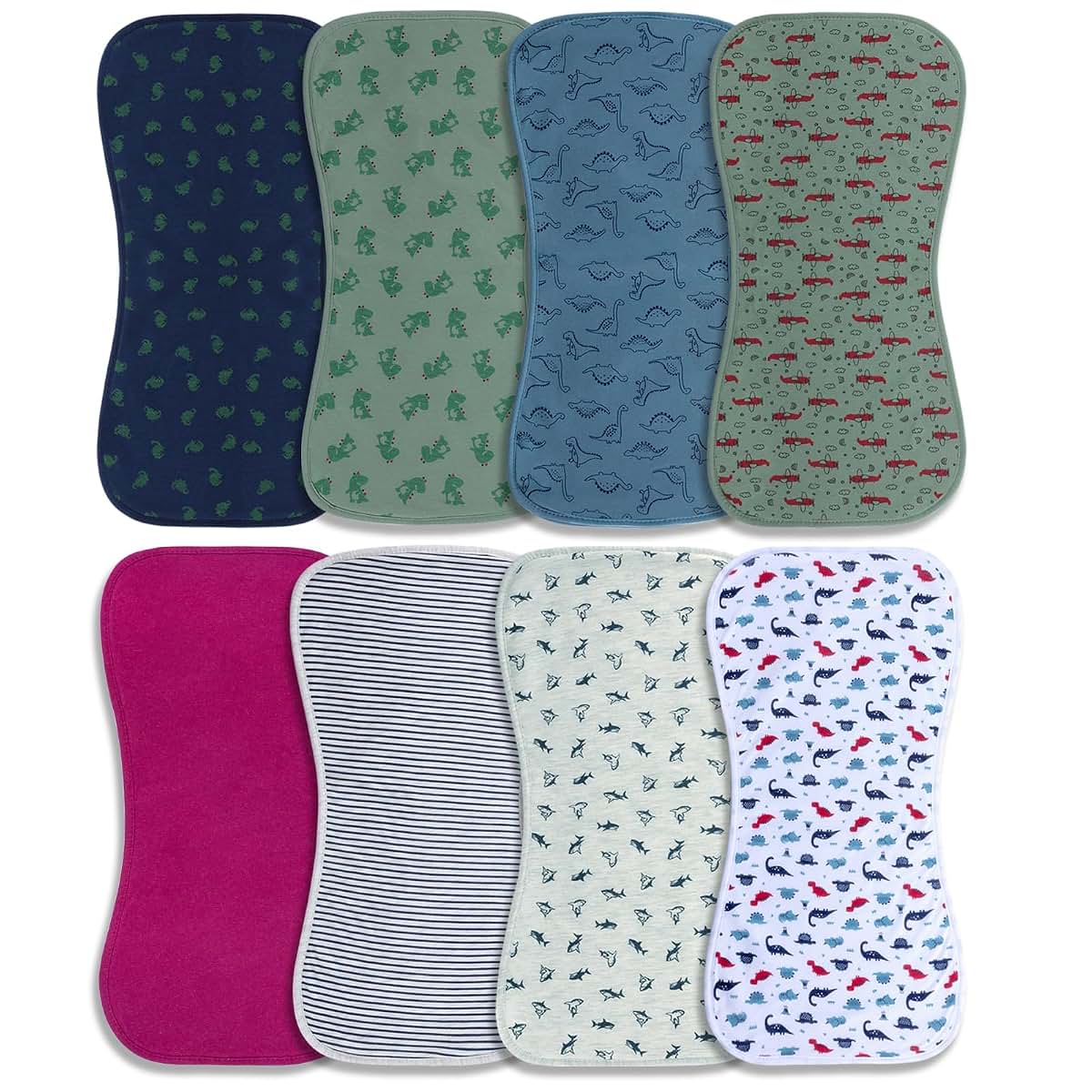 Hakochia Organic Cotton Burp Cloths 8 Pack