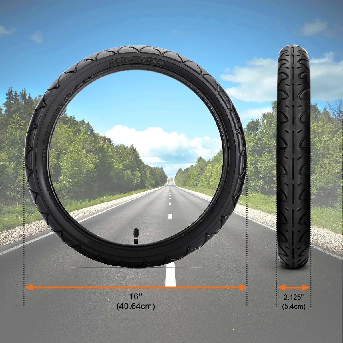 Rear Jogging Stroller Tire and Inner Tube Replacement Kit for 16-Inch Wheels