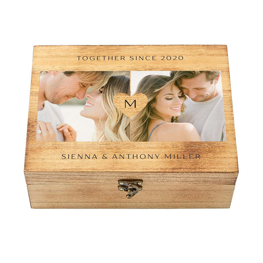 Let's Make Memories Personalized Wooden Keepsake Box With Hinged Lid - Wood Memento Box - Decorative Storage - Home
