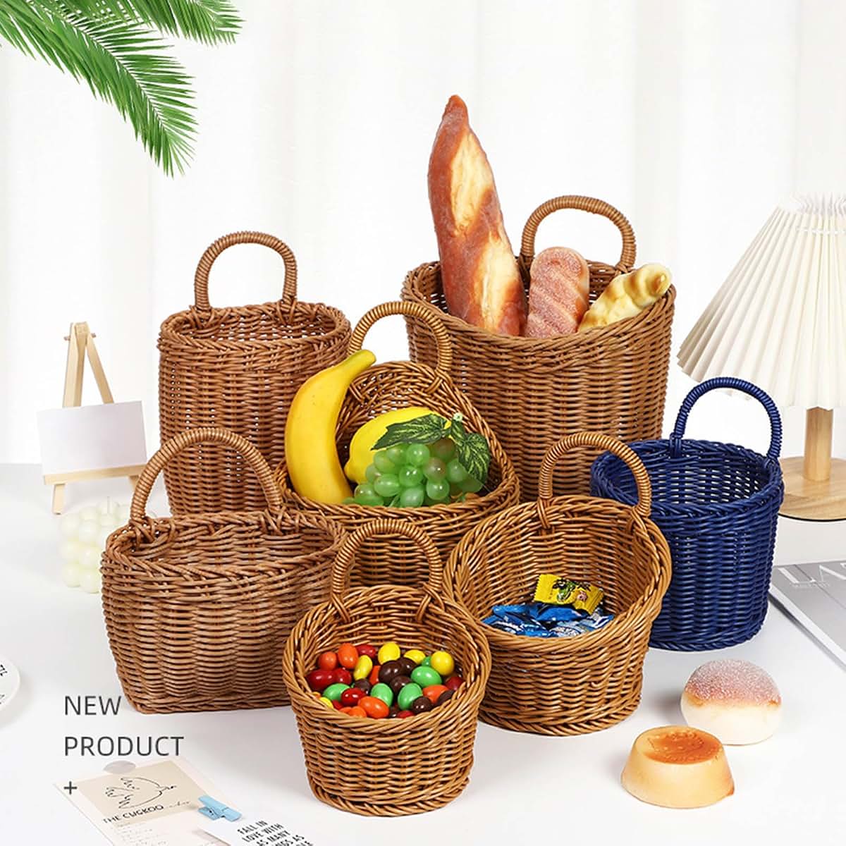 Wozun Retro Handwoven Wall Basket For Nursery Organization (photo 4)