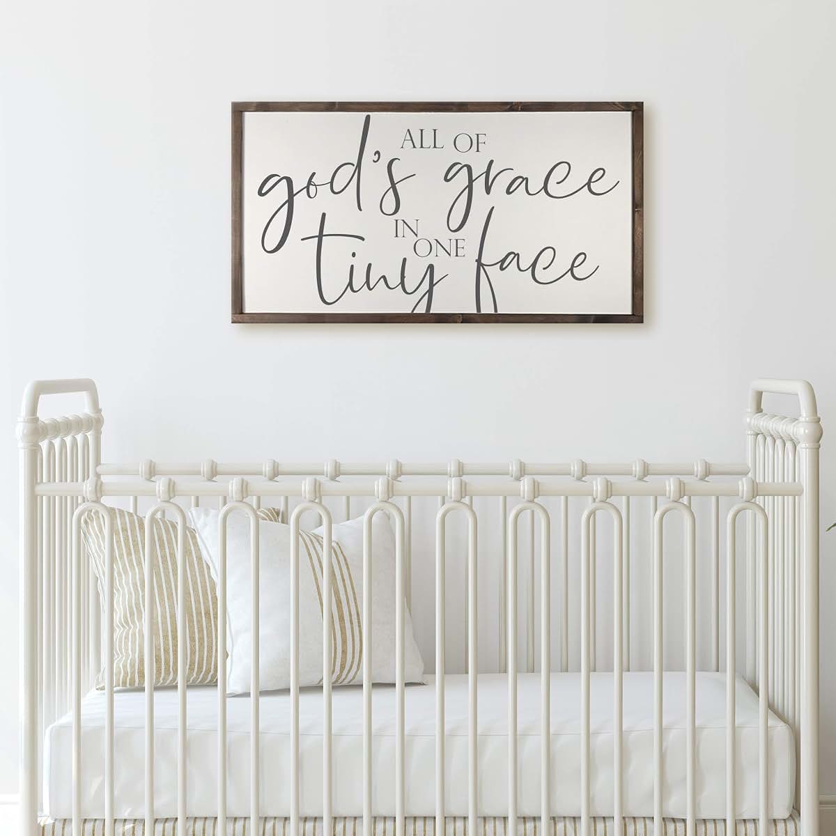 Ufunhome All Of Gods Grace In One Tiny Face Framed Wood Sign
