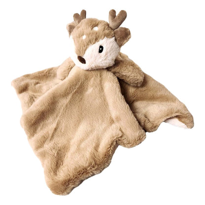 Linzy Toys Plush Deer Fawn Baby Lovey Security Blanket with Rattle, 14 Inch