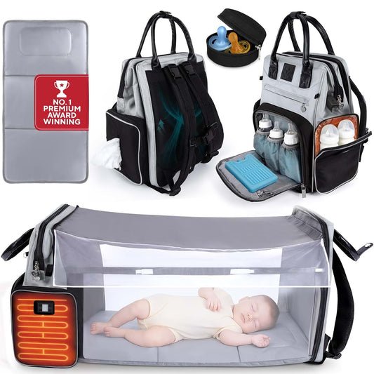 JustBaby Luv Premium Baby Diaper Bag with Changing Station, Diaper Bag Backpack w/ Pad