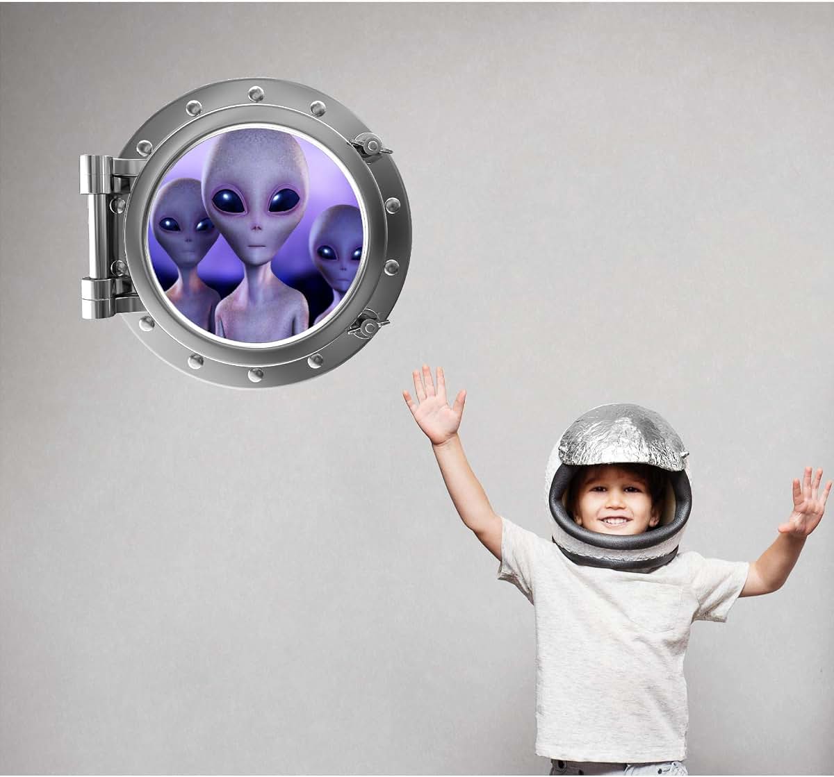 Stickit Graphix 18" PortScape Aliens #3 Instant Space 3D Window Outer Space UFO Removable Vinyl Wall Sticker Decal Wall