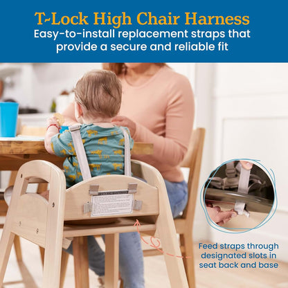 ECR4Kids Universal 5-Point T-Lock Harness, Compatible with ASATT High Chair, Replacement Part, Grey (photo 3)