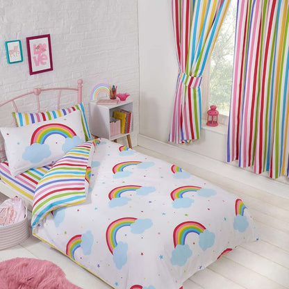 Rainbow Sky Junior Toddler Bedding Set - Duvet Cover and Pillowcase