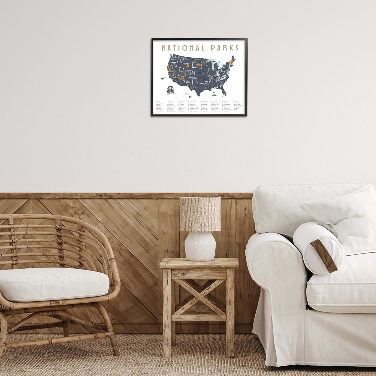 National Parks United States Adventure Map Framed Art by Lil' Rue