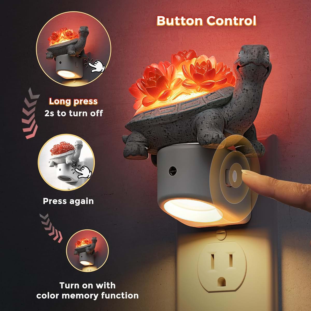 L LOHAS LED 3D Turtle Night Light for Kids with Dusk to Dawn Sensor