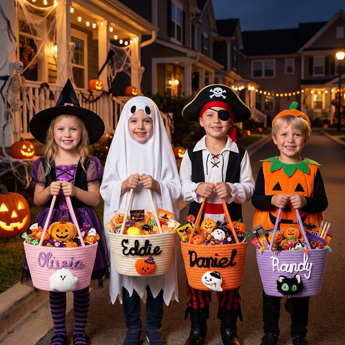 Feayuso Personalized Halloween Basket for Kids (photo 2)