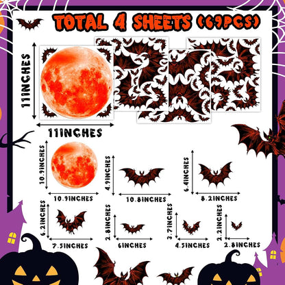 Moon Bat Wall Stickers | Removable Peel and Stick Decals