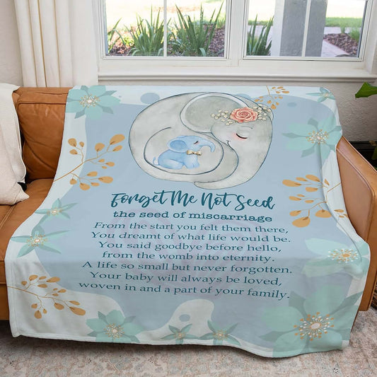 TerriBerri Forget Me Not Seed The Seed of Miscarriage Blanket, Memorial Miscarriage Gifts for Mothers, Loss of Baby