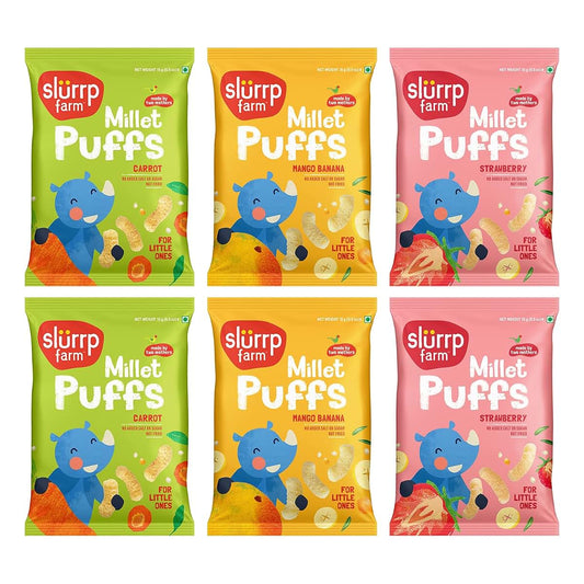 Slurrp Farm Millet Puffs Multigrain Baked Finger Food For Toddlers
