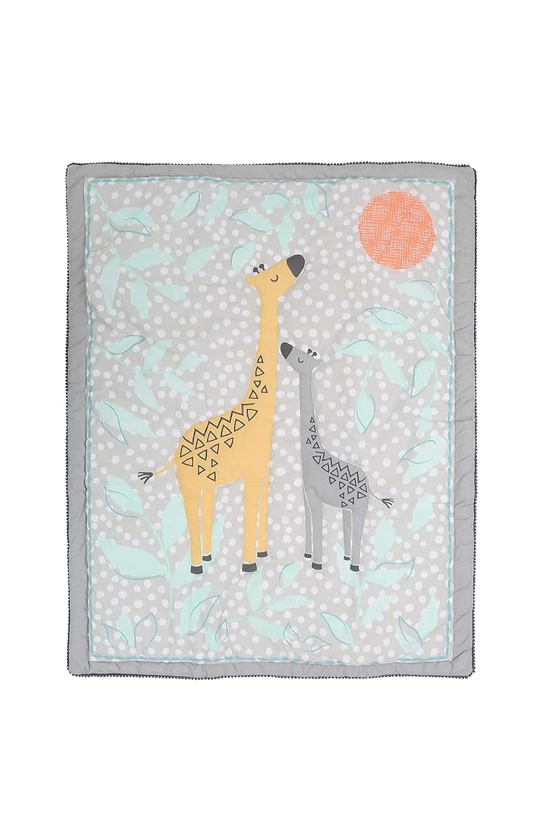 CribMATE Gray Giraffe Nursery Crib Bedding Set for Boys -5 Pieces Giraffe Baby Boy Cot Bedding Set (photo 3)