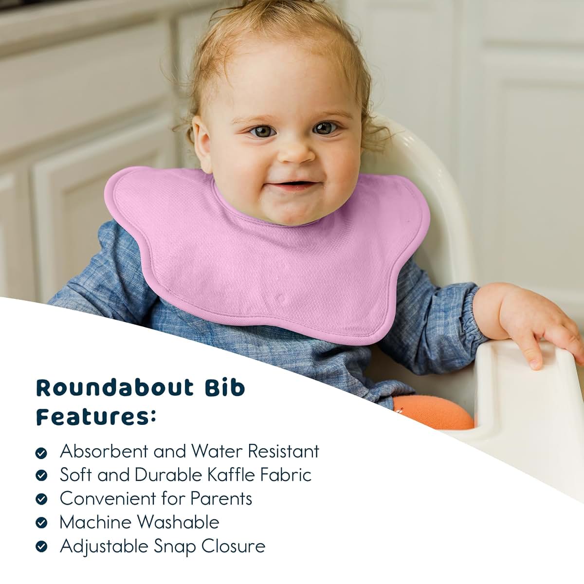 Tiny Twinkle Roundabout Drool Bibs 3 Pack - 360 Rotating Absorbent Teething Bibs