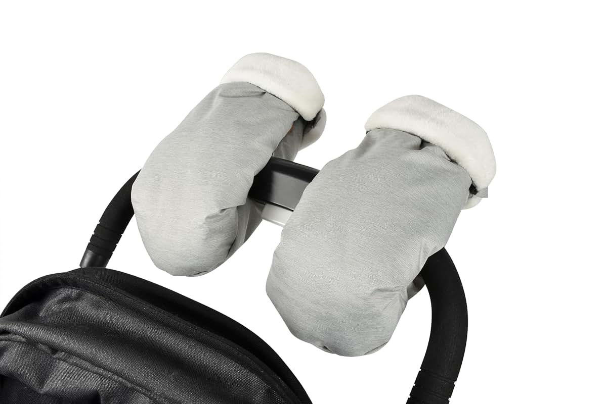 Béaba BEABA Waterproof Fleece Lined Universal Stroller Gloves, Hand Warmer Muff, Anti-Freeze Stroller Mittens for