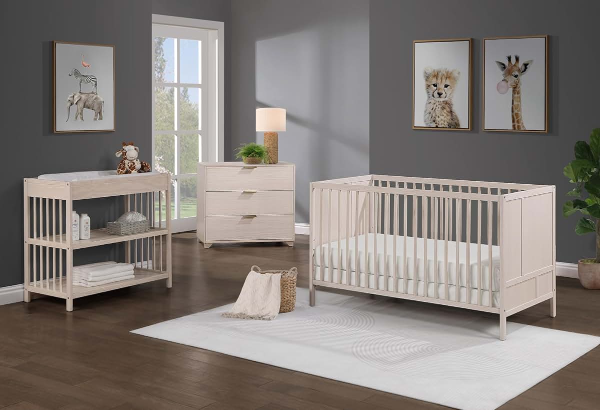 Suite Bebe Pixie Finn 3-in-1 Convertible Crib in Washed Natural