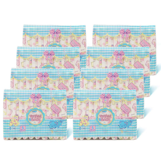 Littleforbig Adult Printed Diaper, 80 Pieces (8 Packs), Vintage Baby Print, Large 36 to 46 Inch