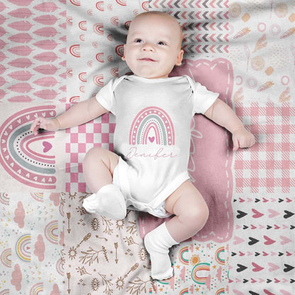 Voz Personalized Baby Blankets with Name, Customized Baby Blankets for Kids - Boho Rainbow Baby Blanket, Best Gift for (photo 2)