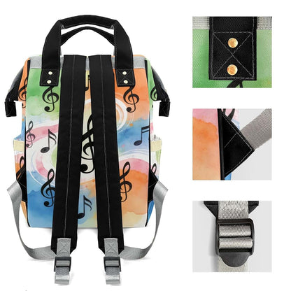 Joyestore Personalized Music Notes Musical Custom Mom Bag with Name,Dad and Mom Diaper Backpack for Baby Boys (photo 4)