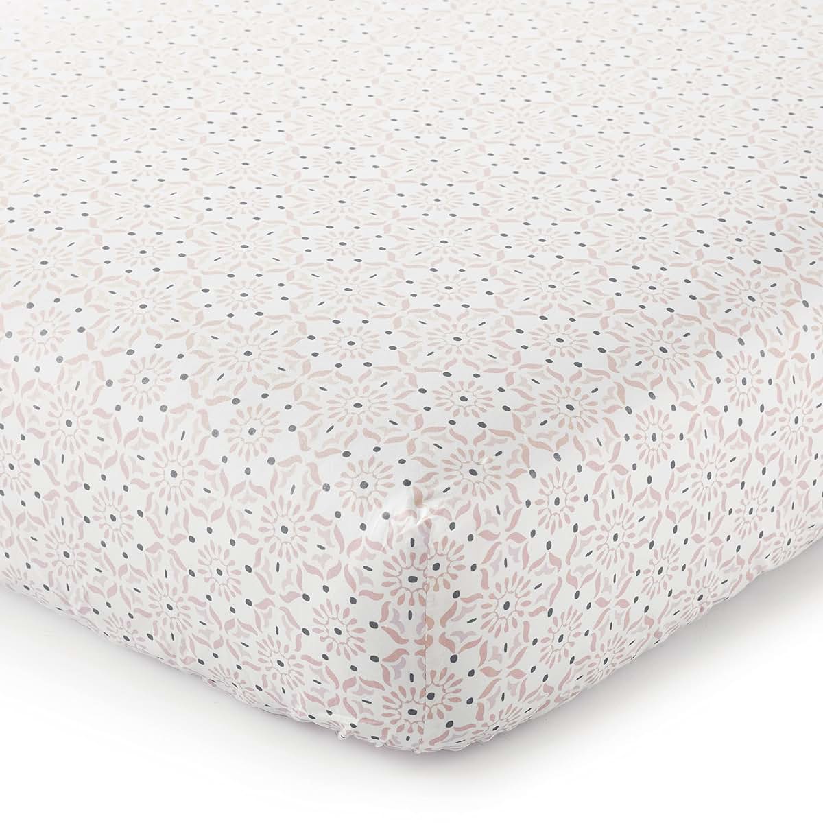 Levtex Baby Fiori Crib Fitted Sheet - Floral Print, Standard Mattress