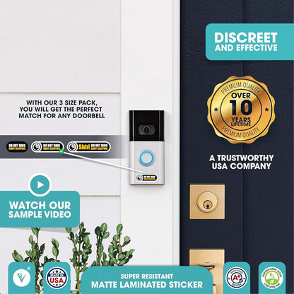 engravenusa Tiny Do Not Ring Baby Sleeping Sticker | 3 Sizes Baby Sleeping Sticker | Do Not Ring Stickers for Doorbell