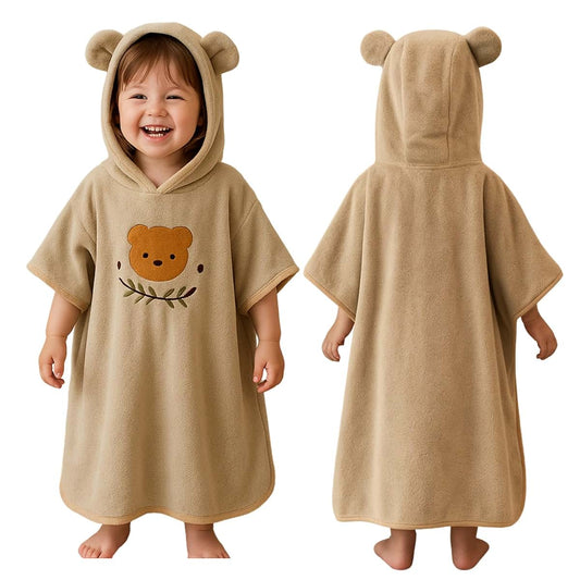 Jack & Jill & Baby Toddler Hooded Towel Poncho Cotton, Soft & Absorbent – Quick-Dry Bath & Beach Towel for Kids Ages