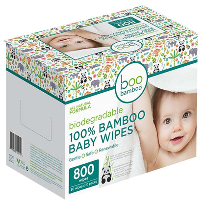 Baby Boo Bamboo Biodegradable 100% Bamboo Baby Wipes - 800Ct Value Pack
