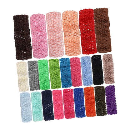 Lolippyy 24 Pack Elastic Crochet Headbands for Girls and Infants
