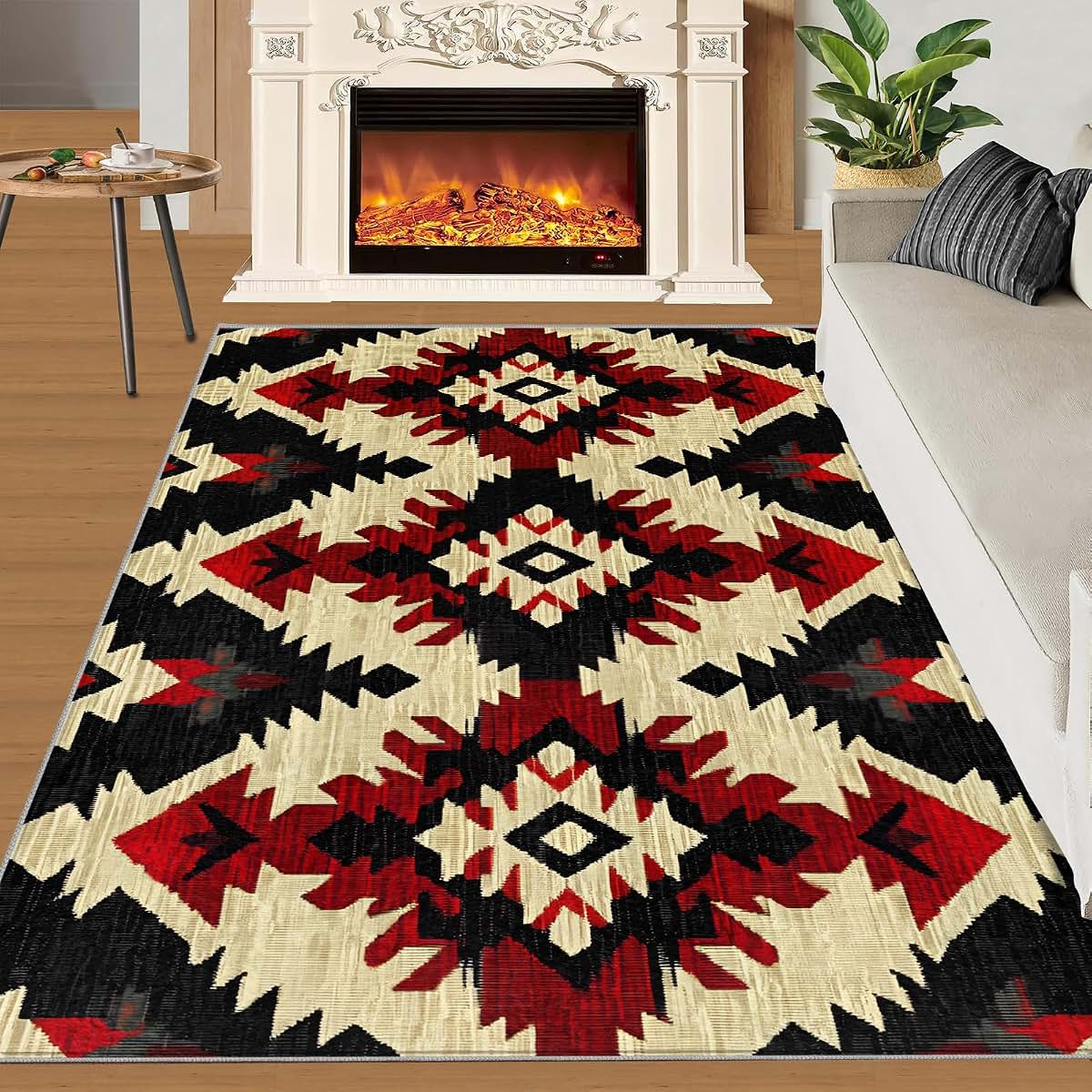 Hygiuid Native American Style Rug For Kids Room, 5x6 Rectangular (photo 2)