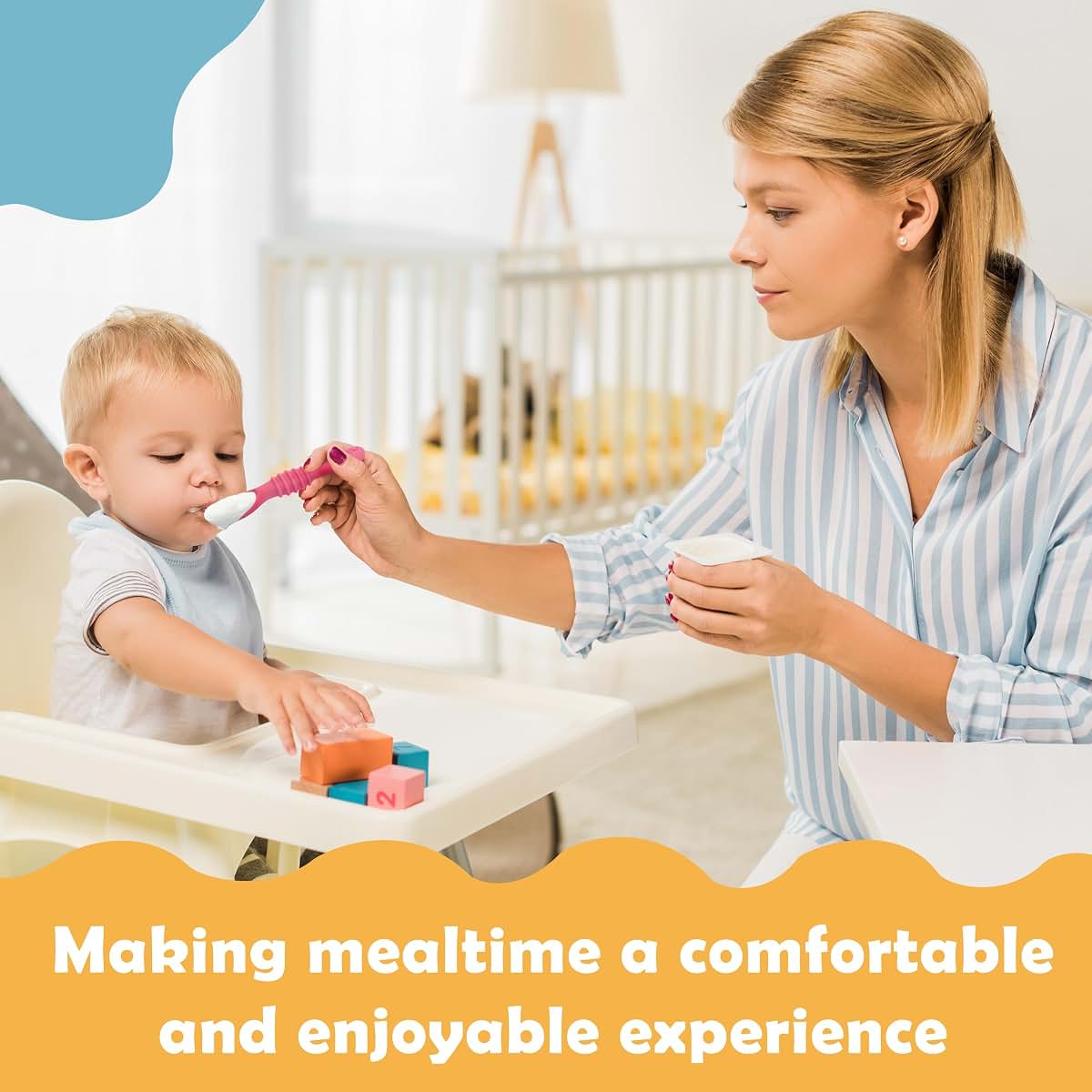 Silicone Self-Feeding Spoon Set for Babies (8 Pieces)