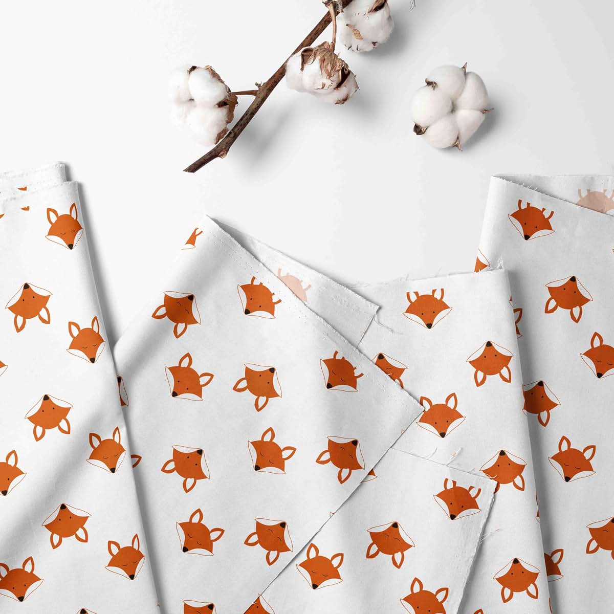 Bacati - Playful Fox Orange/Grey 2 Pack Crib Fitted Sheets (Orange/Grey Fox Print) (photo 2)