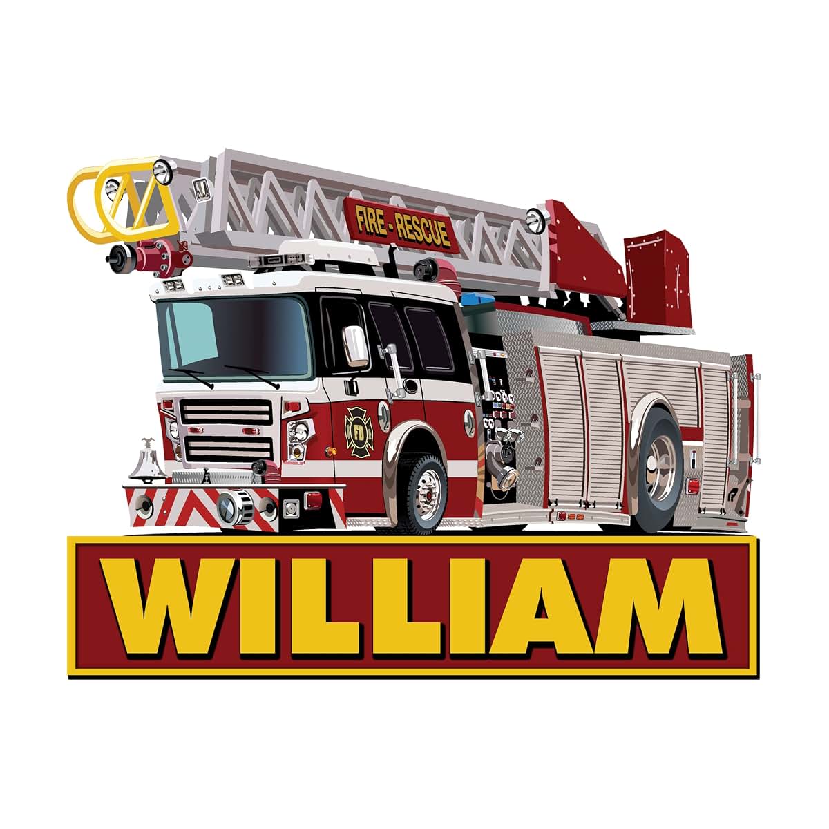 BabyOneStop Fire Truck Personalized Vinyl Wall Decals and Stickers