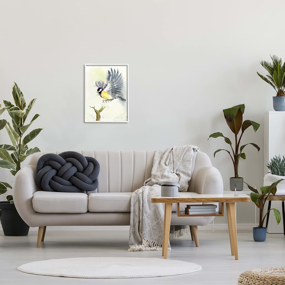 Stupell Industries Yellow Belly Bird Watercolor Framed Wall Art