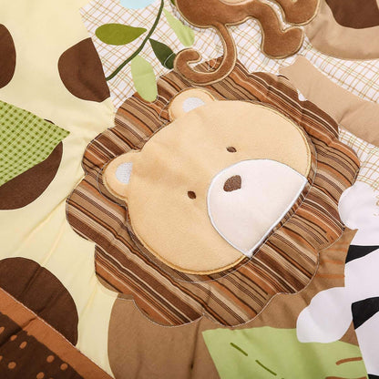 Jahbaby 3-Piece Animal Nursery Crib Bedding Set With Lion, Monkey, Zebra, And Elephant Design (photo 4)