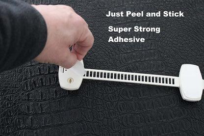 Adjustable Self-Adhesive Safety Locks Set of 2 for Cabinets and Drawers