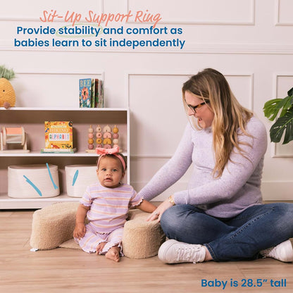 ECR4Kids SoftZone Cozy Sit-Up Support Ring Baby Floor Pillow in Sand (photo 3)