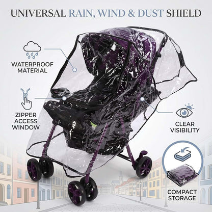 Tnfeeon Universal Stroller Rain Cover for Umbrella Strollers