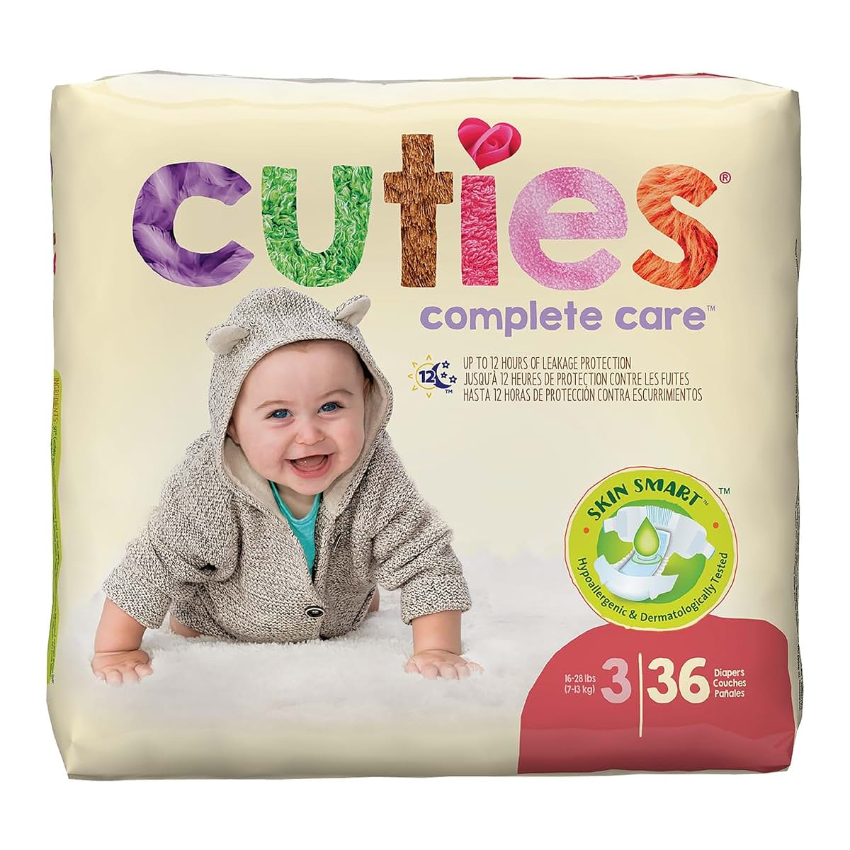 QUALITY 1st Cuties Complete Care Baby Diaper, Unisex, 36 ct