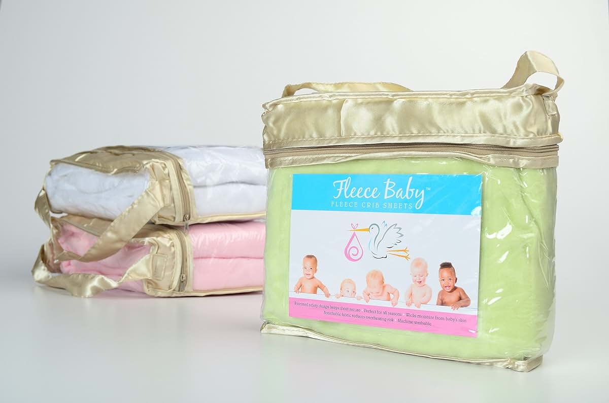 Fleece Baby Fitted Crib Sheet with Patented Safety Design - LIGHT BLUE (photo 3)