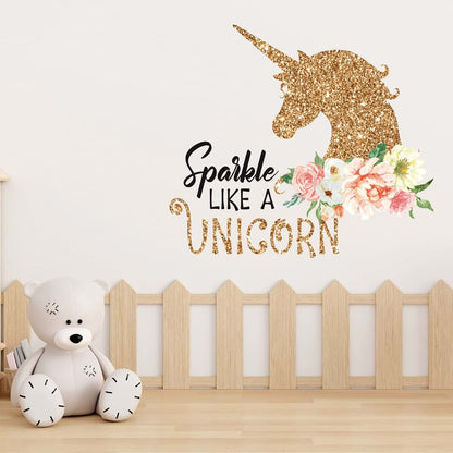 Kyle Cornhole Sparkle Gold Unicorn Wall Decals
