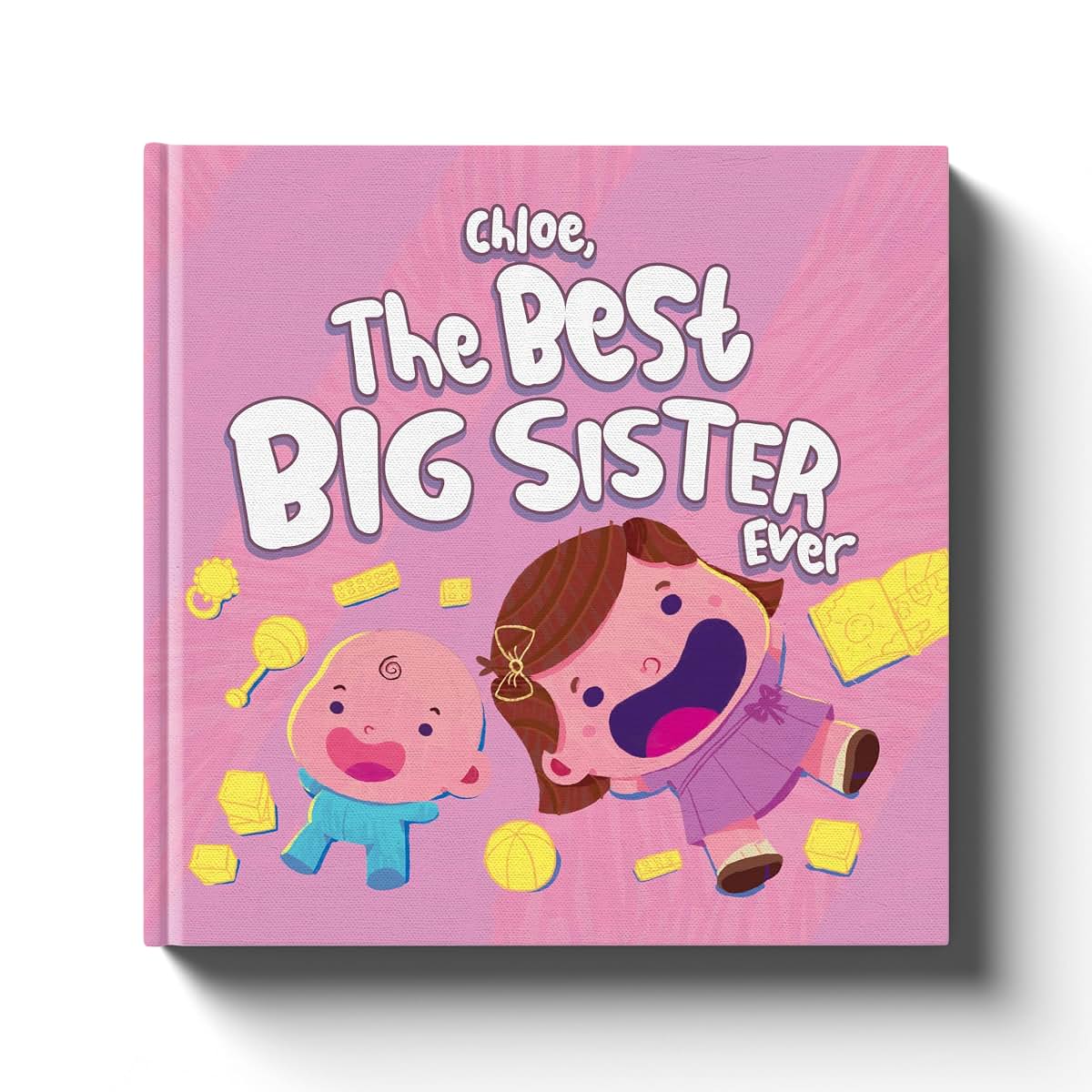 Luna Studios Best Big Sister Ever Personalized Children's Book in Pink