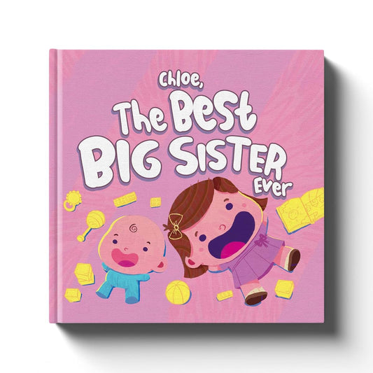 Luna Studios Best Big Sister Ever Personalized Children's Book in Pink