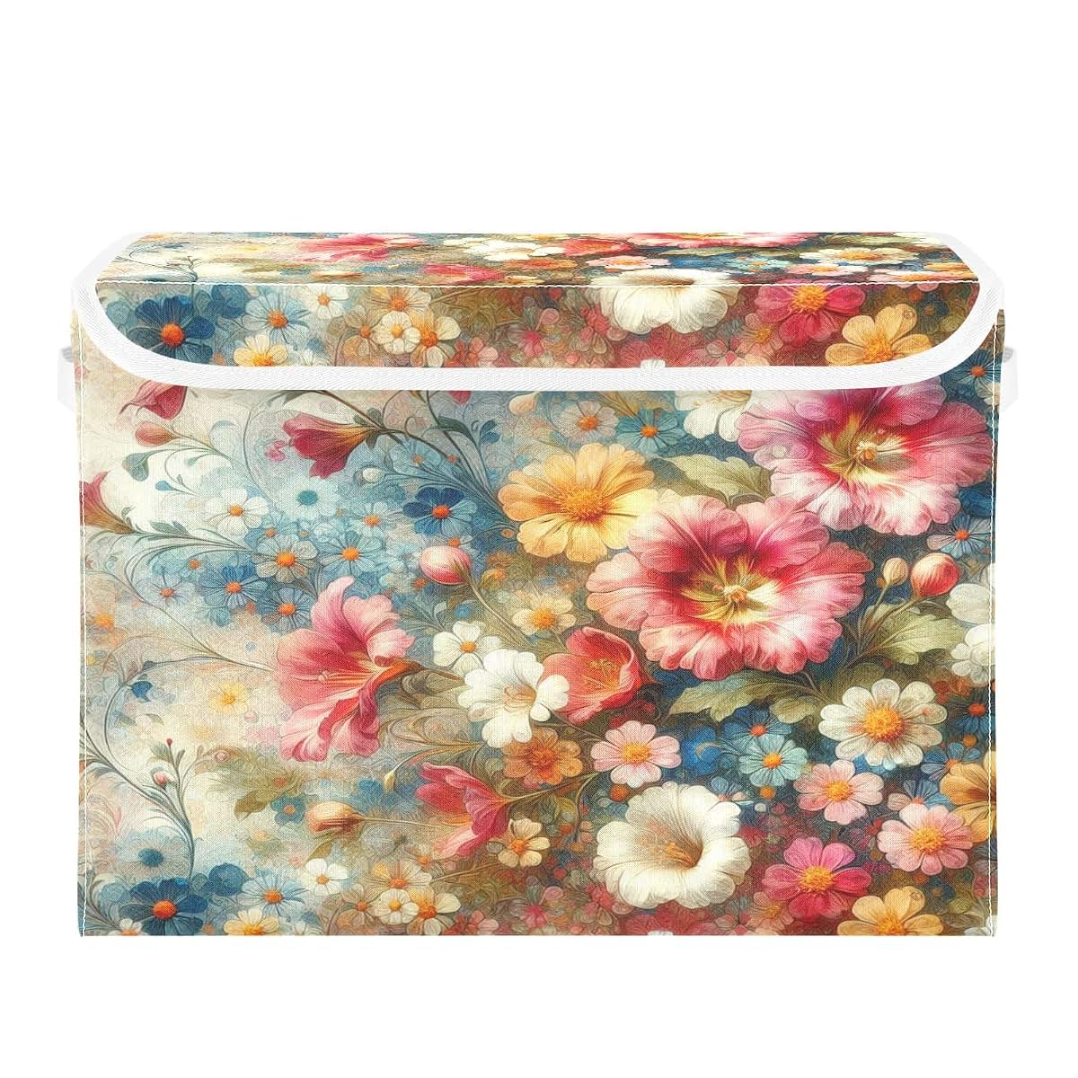 Kigai Colorful Flowers Storage Bin